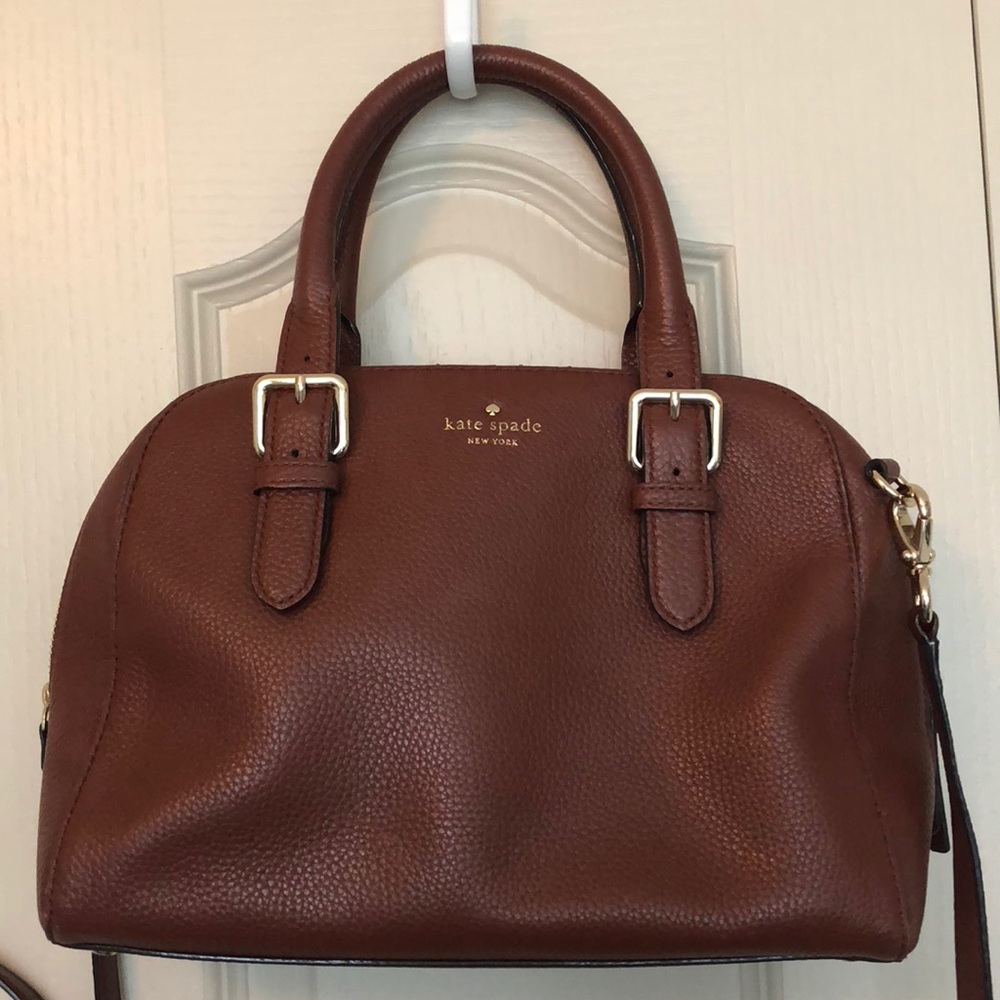 Kate Spade dark brown purse with crossbody strap